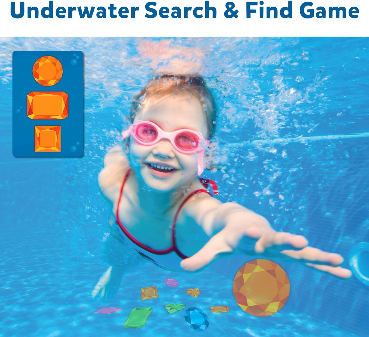 Seek & Splash Diving Gem Toys - Underwater Search and Find Game, Perfect for Swimming Pool & Summer Fun for Kids, Gifts for Boys & Girls Ages 6, 7, 8, 9 & Up