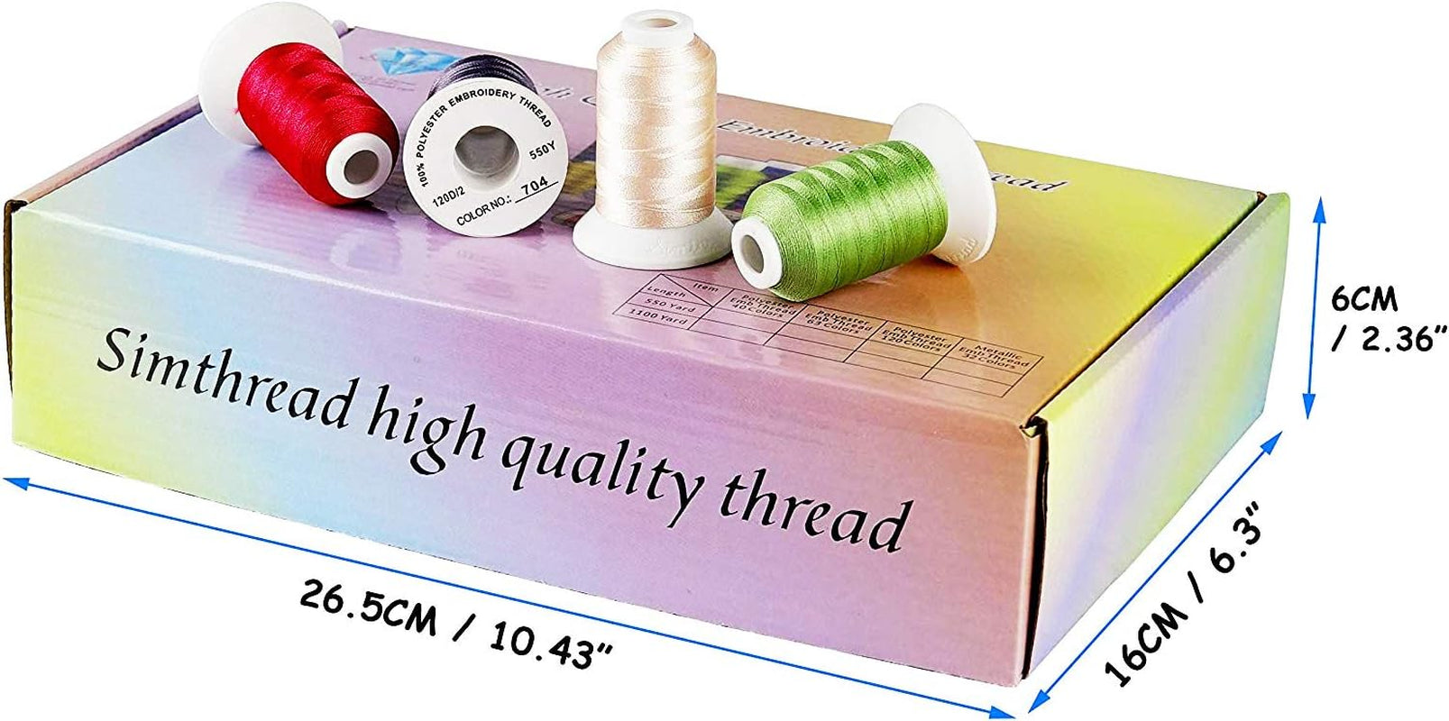 Brother 40 Colors 40 Weight Polyester Embroidery Machine Thread Kit 550Y(500M) for Brother Babylock Janome Singer Husqvarna Bernina Embroidery and Sewing Machines