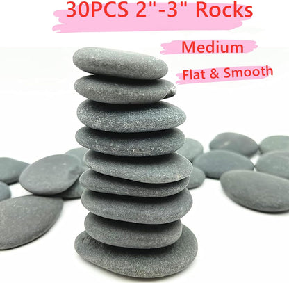 50PCS Painting Rocks, Natural DIY Rocks Flat & Smooth Kindness Rocks for Arts, Crafts, Decoration, Medium & Small Rocks for Painting ，1.5"-3"Hand Picked for Painting Rocks