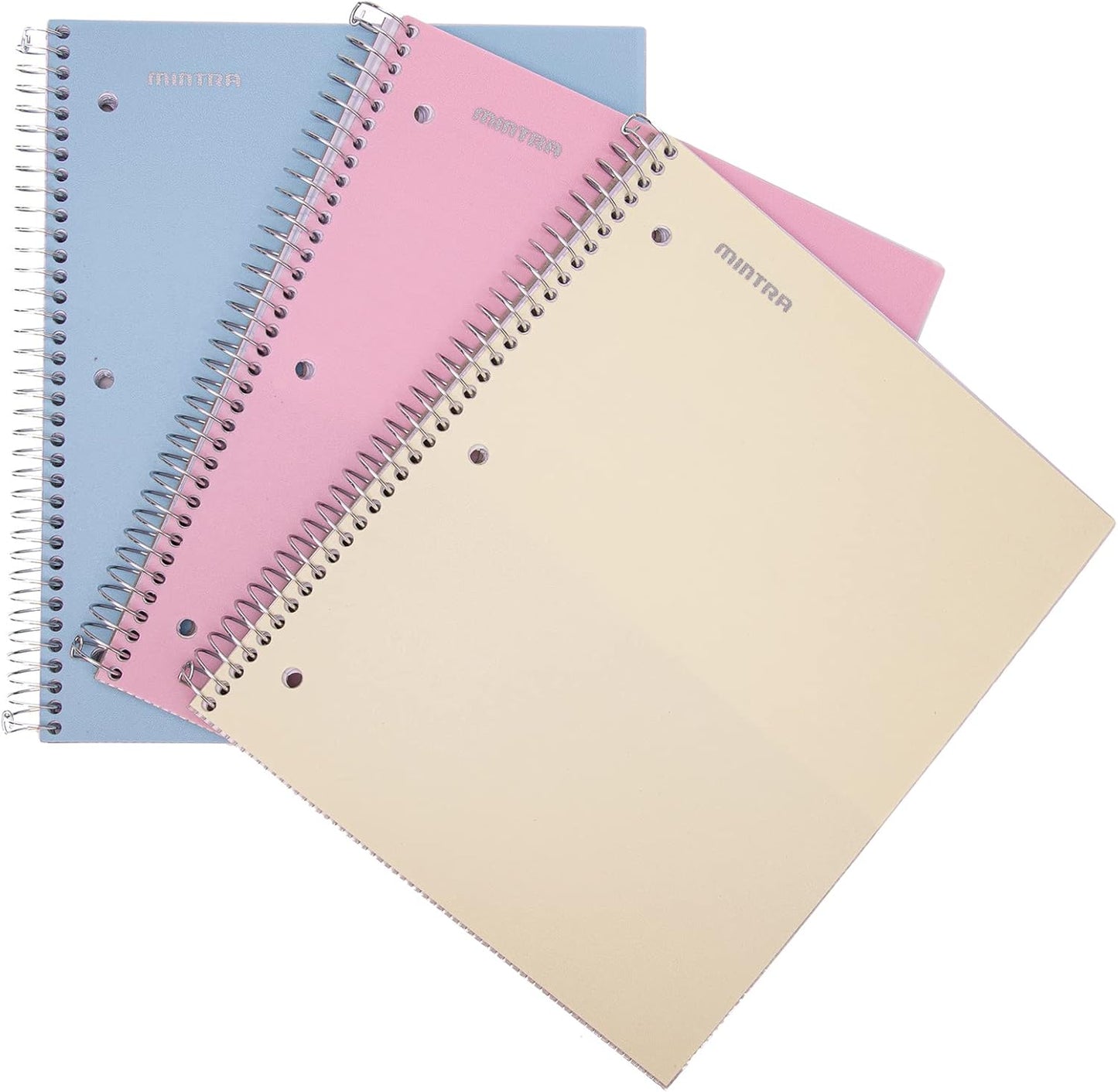 Office Durable Spiral Notebooks, 1 Subject, (Spring Pink, Sun Yellow, Arctic Ice, Wide Ruled 3Pk)