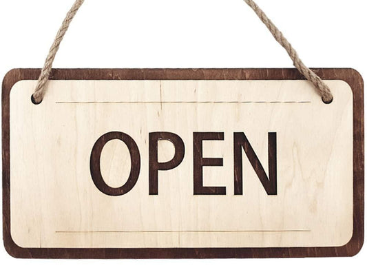 Wooden Open Closed Sign 15х7 Inch   Wooden Rustic Open and Closed Sign for