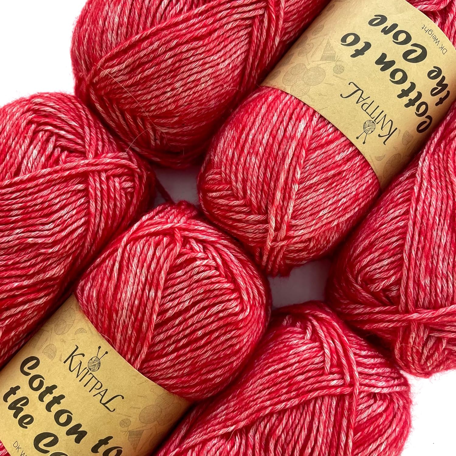 Cotton to the Core Soft Cotton Yarn for Crocheting, 78% Cotton and 22% Acrylic - Soft Baby Yarn for Crocheting - 3 DK Weight Cotton Yarn for Knitting - 6 Skeins, 852Yds/300G (Almond Tan)