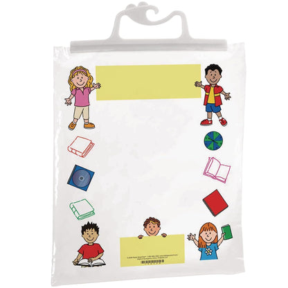 Hang-Up Clear Plastic Bags - 11”X13 3/4” - Set of 12 - Store Supplies, Books, Activities -Sturdy Snap Shut Hanging Take Home Totes- Preschool and Elementary Classroom Must Haves