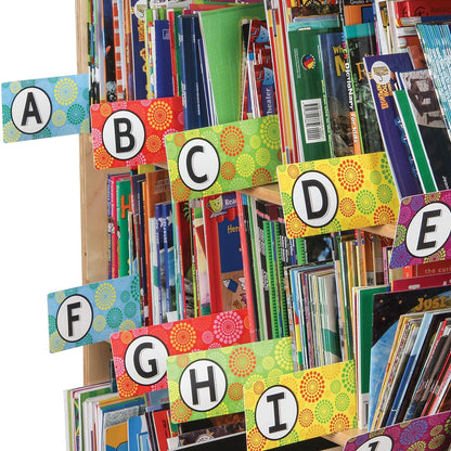 Classroom Library Alphabet Book Dividers - 26 Assorted Color Dividers for Organizing Books - Teacher Supplies for Classroom and Bookshelf Markers for Shelves