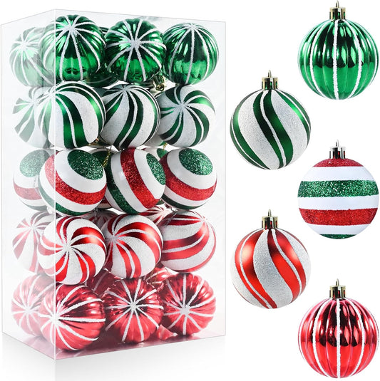 Christmas Balls Ornaments for Xmas Tree, 30Pcs Shatterproof Christmas Tree Decorations, Tree Hanging Balls Muti-Color Christmas Balls Ornaments Set for Party Decoration Perfect Super Bulbs