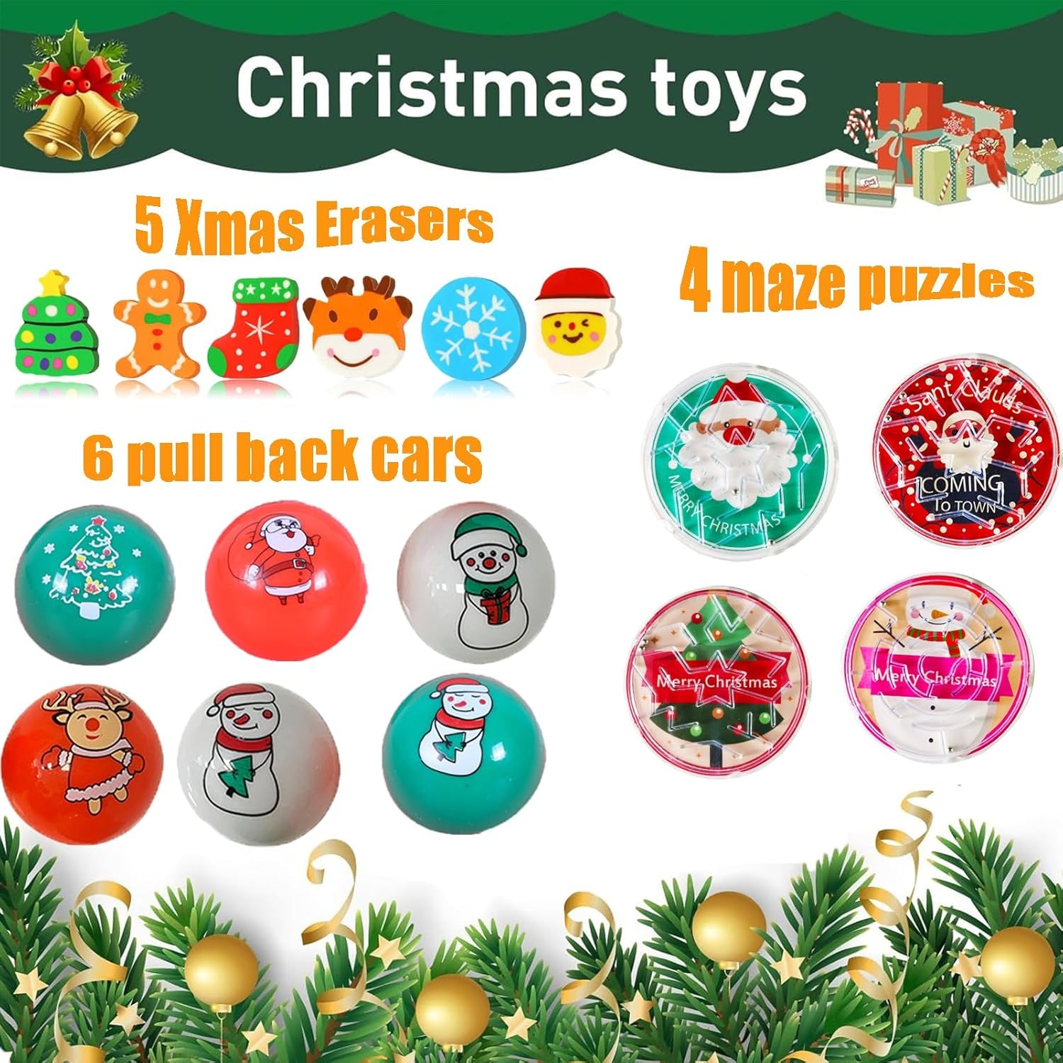 120 Pcs Christmas Party Favors for Kids, Prizes Treasure Box Toys for Classroom, Pinata Filler, Goodie Bag Stuffers, Prize Box Fidget Toys Bulk, Treasure Chest Stocking Stuffers for Boys Girls