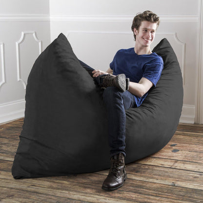 Pillow Saxx 5.5-Foot - Huge Bean Bag Floor Pillow and Lounger, Black