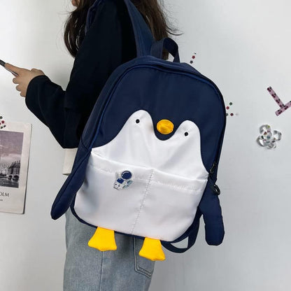 Kawaii Frog Large Novelty Backpack Girl Boy Teen Cute Fuuny Panda Animal High School Backpack Laptop Waterproof Bookbag (White)