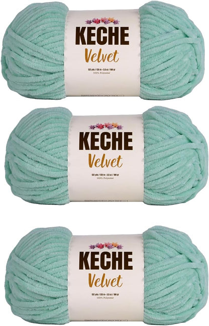 Velvet Yarn for Crocheting, Soft Chenille Bulky Baby Blanket Amigurumi Yarn 100 Gr (132 Yds) - Latte