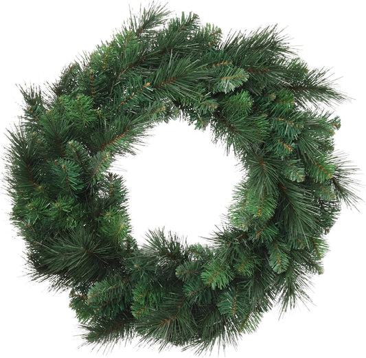 24-Inch Christmas Pine Wreath with 150 Lifelike Tips - Deluxe Evergreen Wreath for Indoor/Outdoor Use, Front Door Holiday Décor, Xmas Decorations for Home & Office