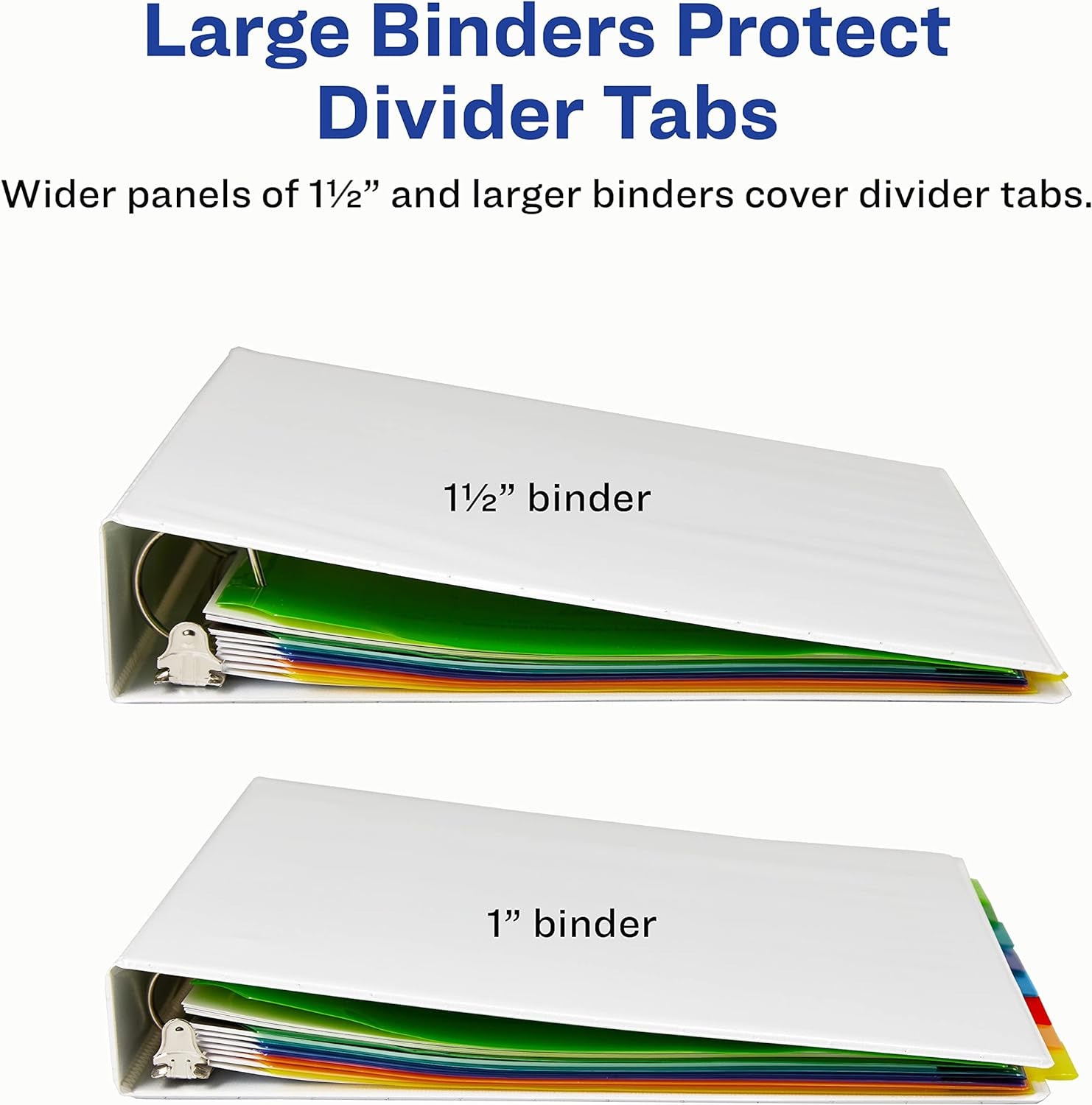 Dividers for 3 Ring Binders, 8 Tab Binder Dividers, Plastic Binder Dividers with Pockets, Insertable Big Tabs, Multicolor, Works with Sheet Protectors, 1 Set (11903)