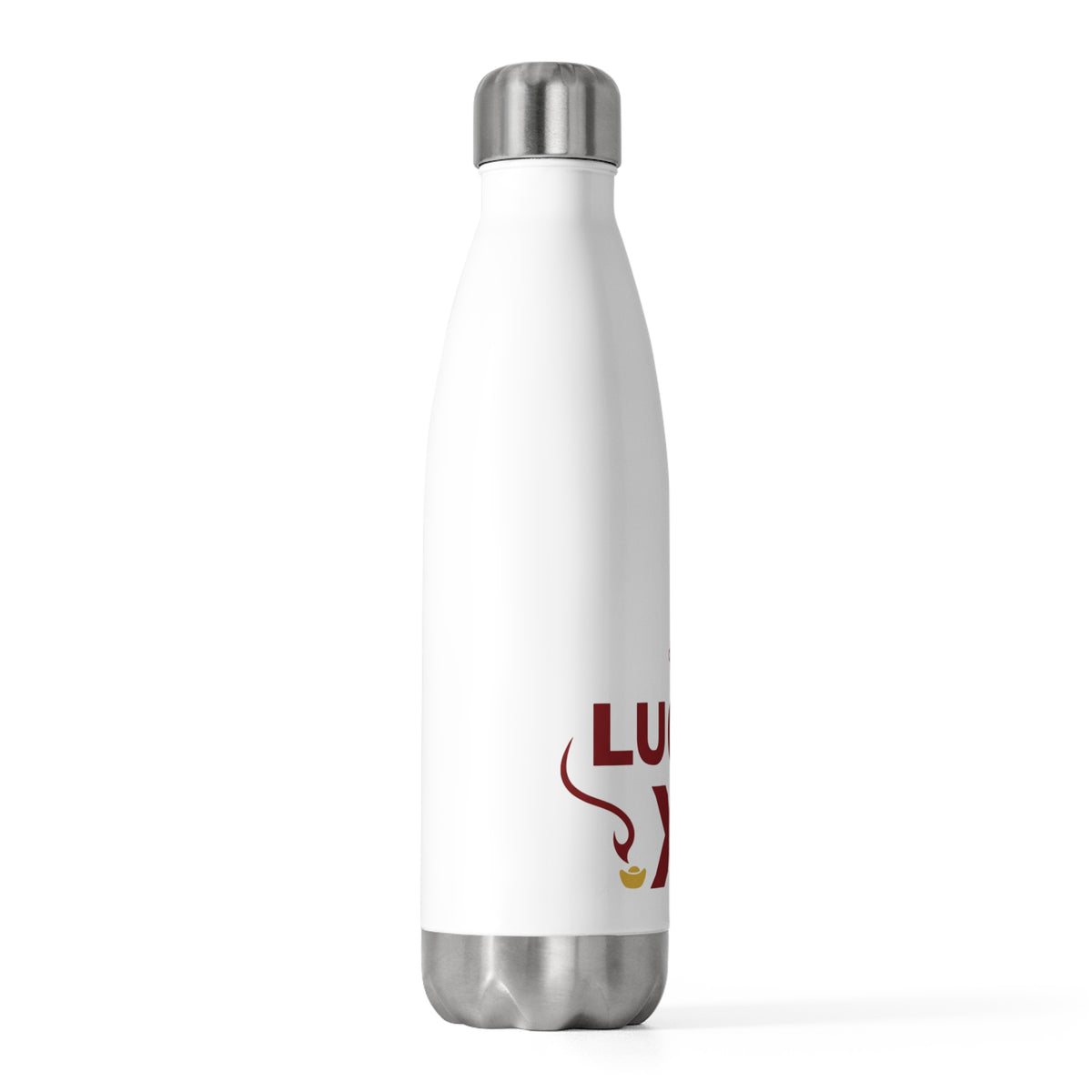 Lucky Xi Fire Horse Character | 20oz Insulated Stainless Steel Tumbler Bottle | Lunar New Year Gift for Family & Friends | Red Gold Festive