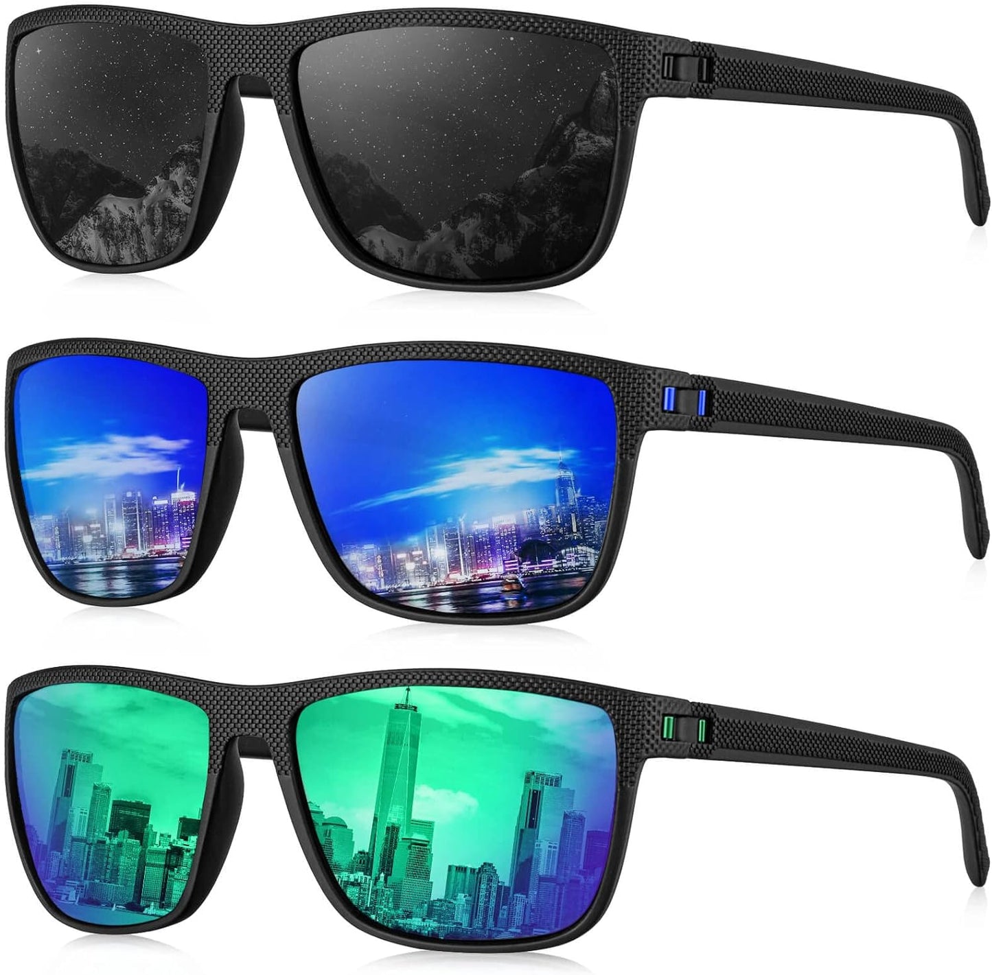 Polarized Sunglasses for Men, Lightweight Sun Glasses with UV Protection for Driving Fishing Golf