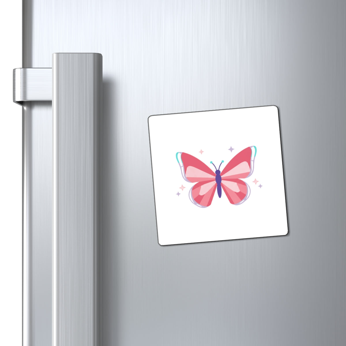 Butterfly Clip Heart Magnet | Sublimation Fridge Magnet Aesthetic Decor | Galentine’s & Valentine Gift | Y2K Pastel