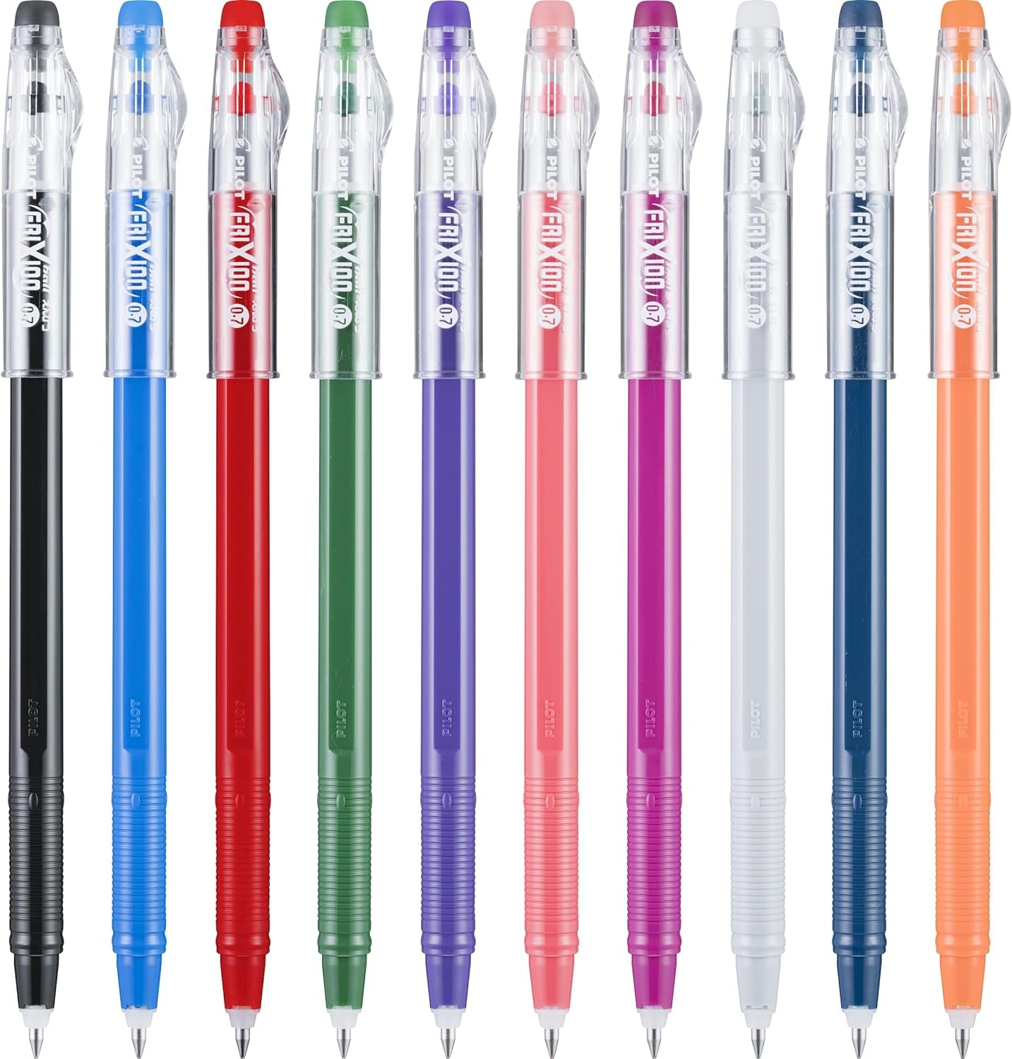 , Frixion Colorsticks Erasable Gel Ink Pens, Fine Point 0.7 Mm, Pack of 5, Kelly Green, Blue, Purple, Magenta & Salmon Pink