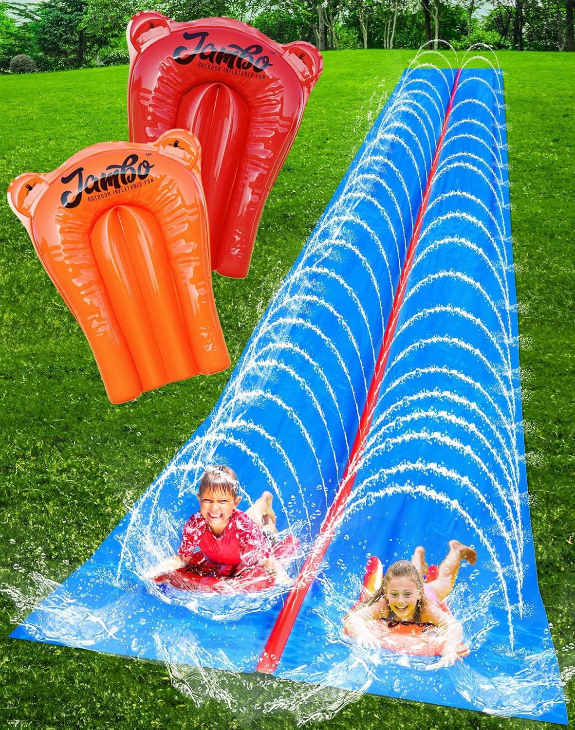 40 FT Huge Slip Splash and Slide for Adults and Children,Heavy Duty Long Tarp for Slip Splash and Slide,Extra Long Slip Splash and Slide,Big Lawn Water Slide,Backyard Waterslide,Outdoor Toys
