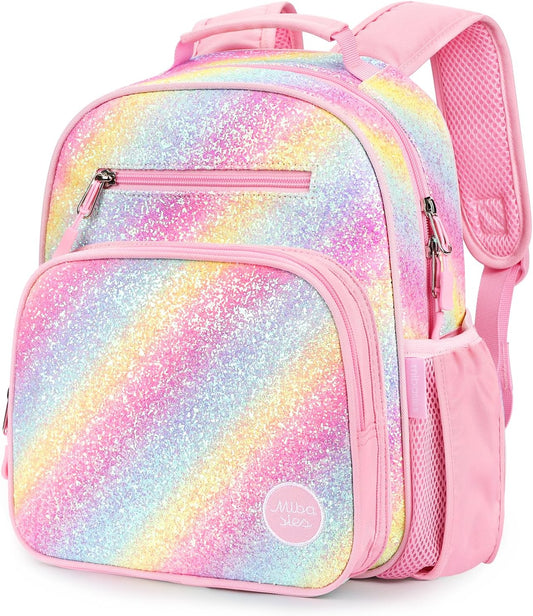 Toddler Backpack for Girls and Boys 2-4, Preschool Kindergarten Backpack, Cute Kids Backpacks for Girls（Glitter Twill Pink）