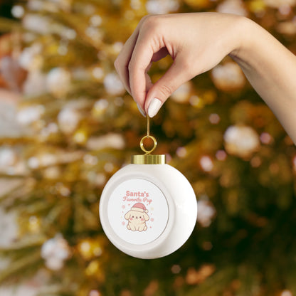 Christmas Ball Ornament Santa's Favorite Pup Dog Ornament