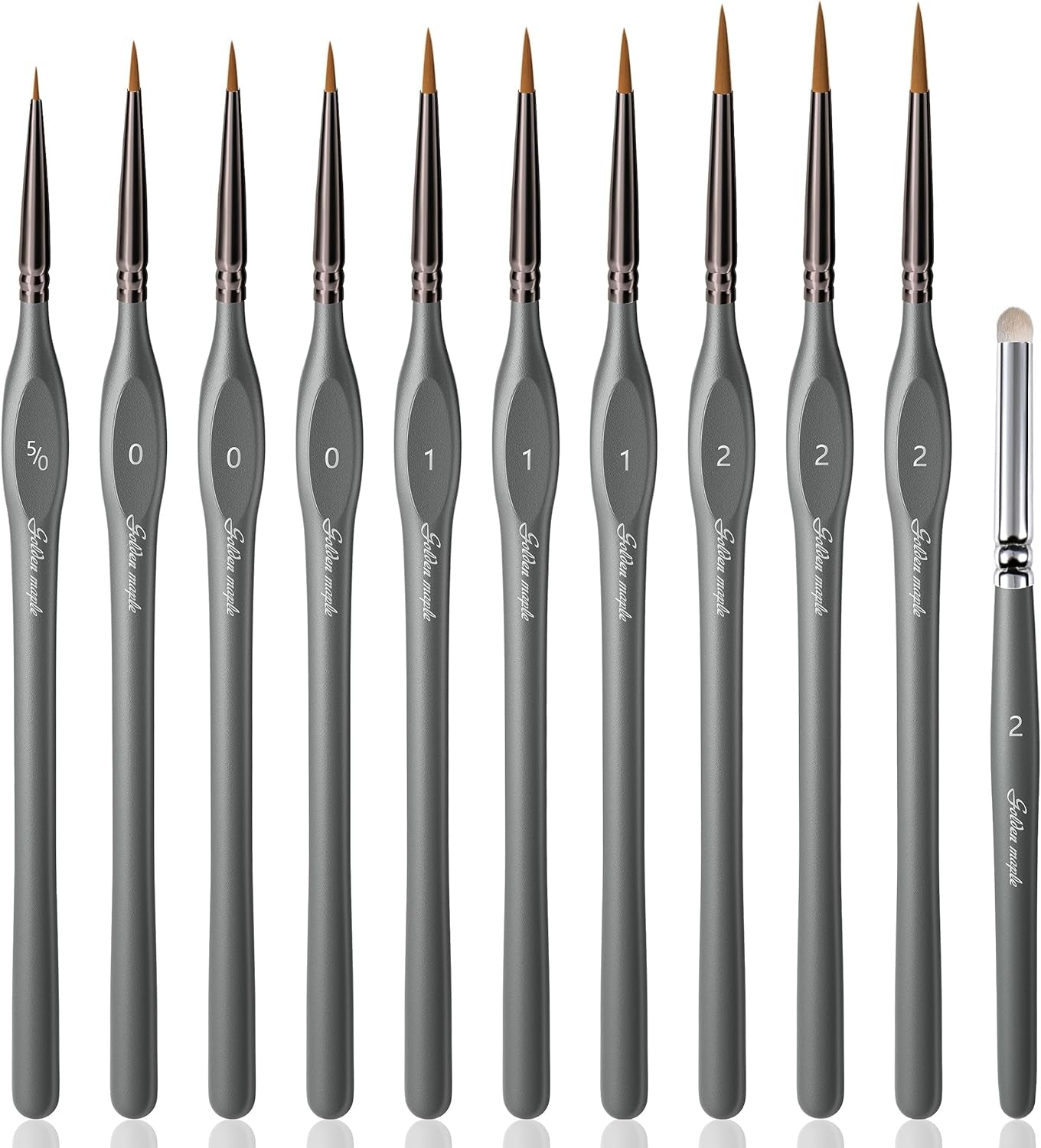 Detail Paint Brushes Set 10Pcs Miniature Brushes for Fine Detailing & Art Painting - Acrylic, Watercolor,Oil,Models, 40K