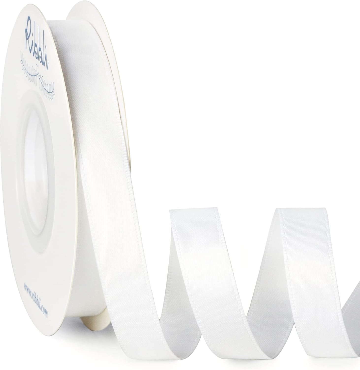 Double Faced White Satin Ribbon,1/2” X Continuous 25 Yards,Use for Bows Bouquet,Gift Wrapping,Floral Arrangement