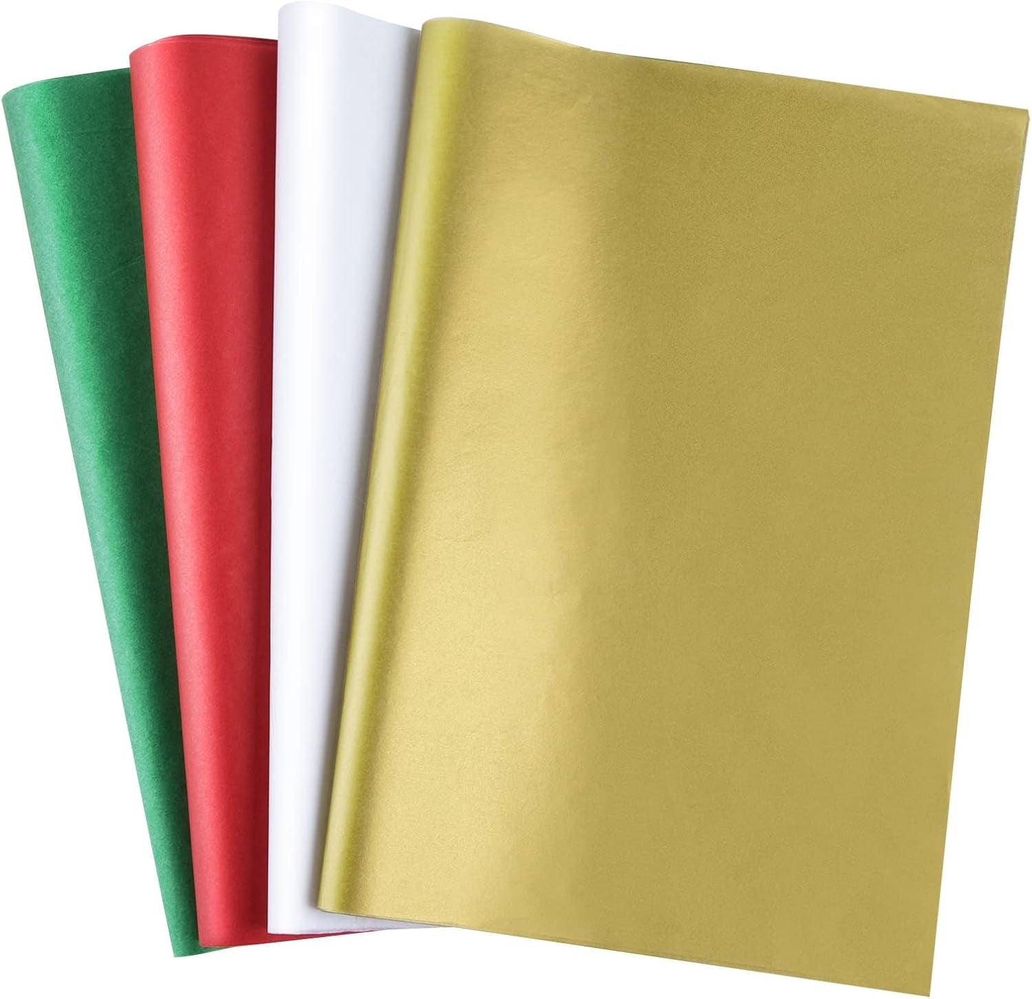 60 Sheets Christmas Tissue Paper Bulk 50X35Cm Red Green White and Gold Christmas Wrapping Paper for DIY and Craft Gift Bags Packaging Decorations