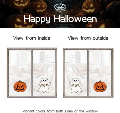 Halloween Static Window Clings, 9 Sheets 86 Pcs Reusable Non-Adhesive Removable Glass Decals Stickers for Indoor Outdoor Halloween Party Decorations