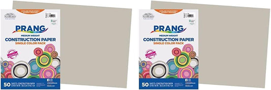 (Formerly ) Construction Paper, Gray, 12" X 18", 50 Sheets (Pack of 2)