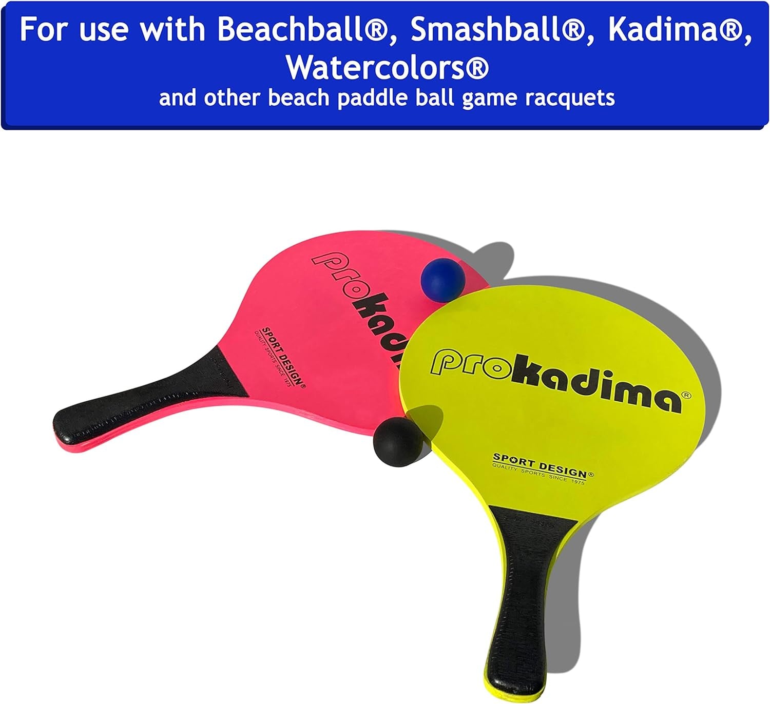 Beach Paddle Ball Replacement Balls - 6 High-Visibility Pickleball & Smashball Compatible Balls | Colorful Kadima & Pro Kadima Ball Replacement | 6 Small Paddle Balls in High Visibility Colors