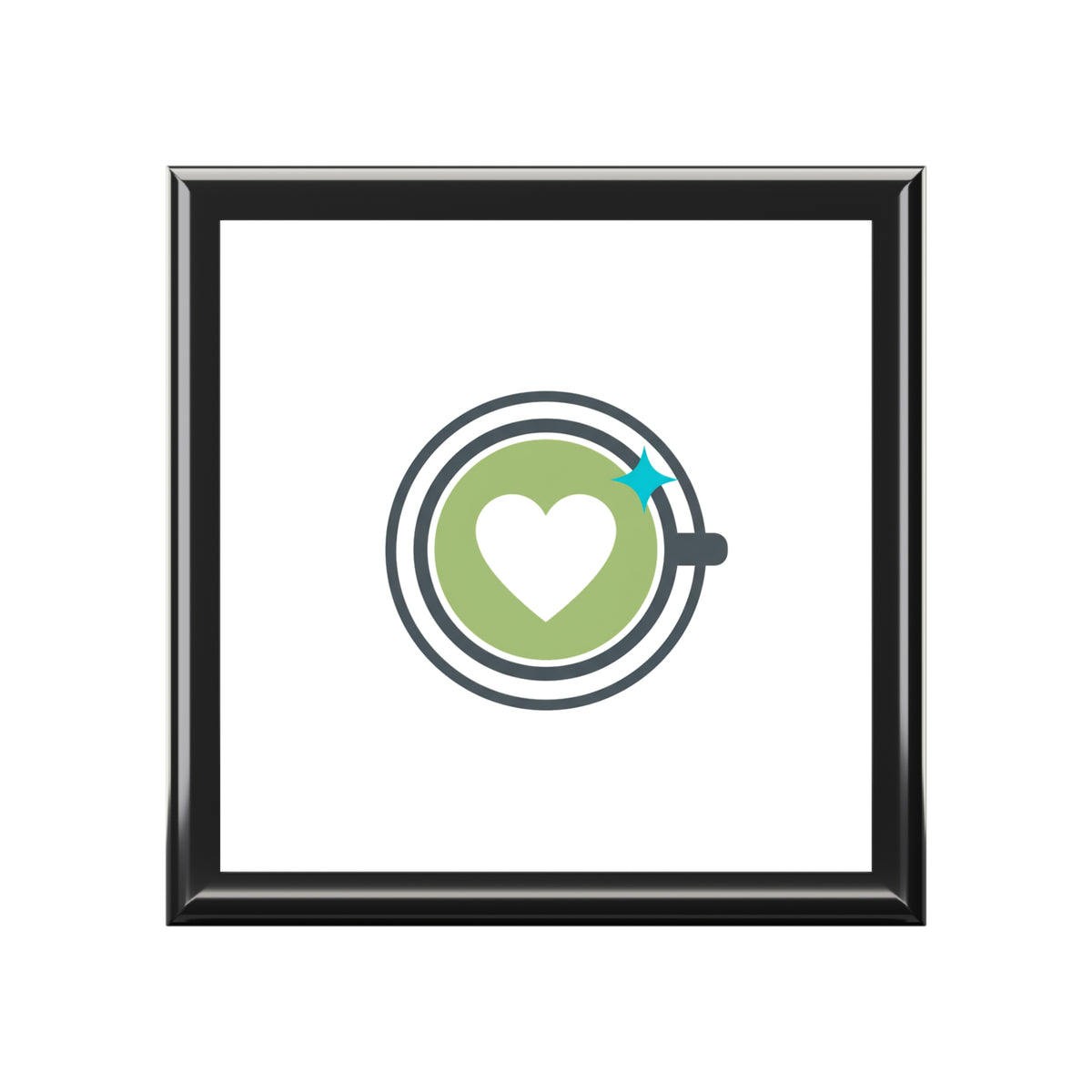 Matcha Latte Heart | Jewelry Box for Rings & Earrings | Valentine, Galentine’s & Self-Love Gift | Modern Cafe Aesthetic