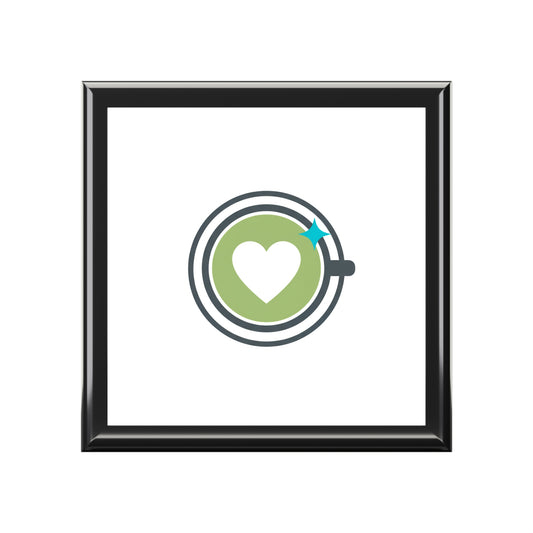 Matcha Latte Heart | Jewelry Box for Rings & Earrings | Valentine, Galentine’s & Self-Love Gift | Modern Cafe Aesthetic