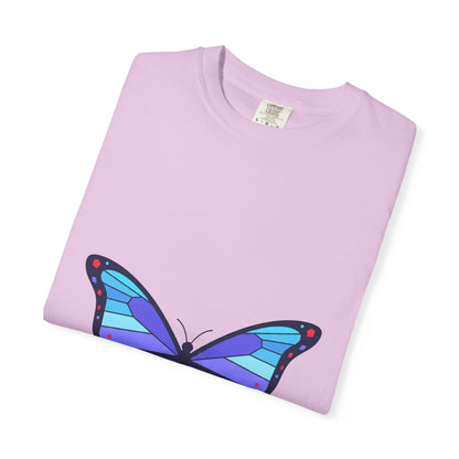 Holographic Butterfly Tee | Unisex Garment-Dyed Cotton T-Shirt, Soft Vintage Fit | Valentine & Galentine Gift | Y2K Aesthetic