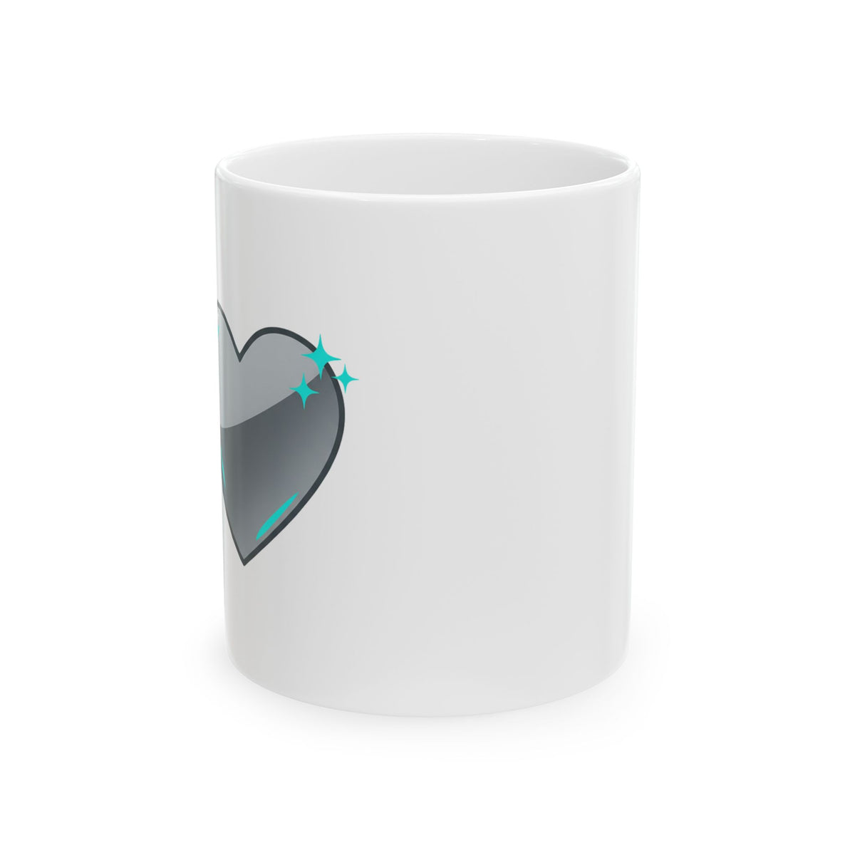 Chrome 3D Heart Mug | 11oz Ceramic Coffee Cup, Y2K Aesthetic | Valentine & Galentine Gift for Friends | Silver Pink Chrome