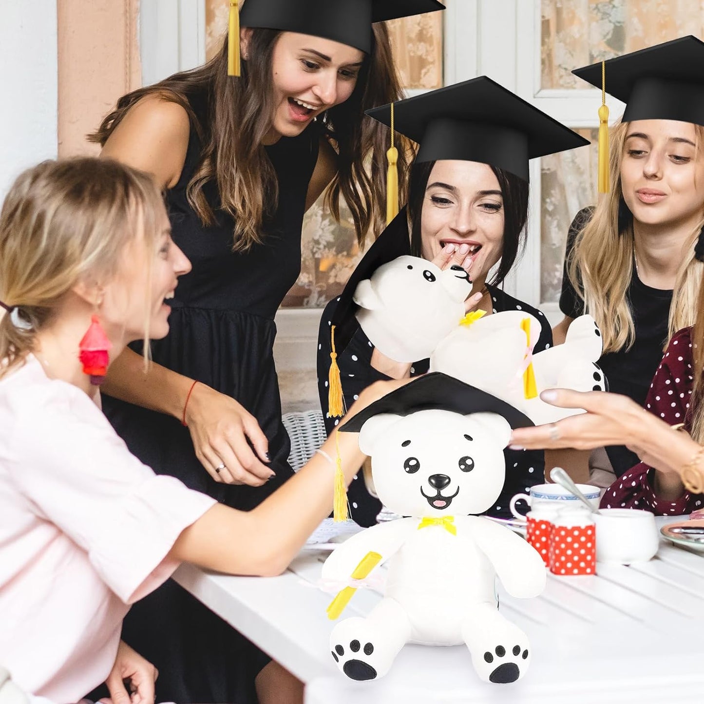 12 Inch 2024 Graduation Autograph Stuffed Bear with Marking Pen,Kids Congrats Grad Graduation Plush Animal Toy Congratulations Graduation Gift for Graduate Party