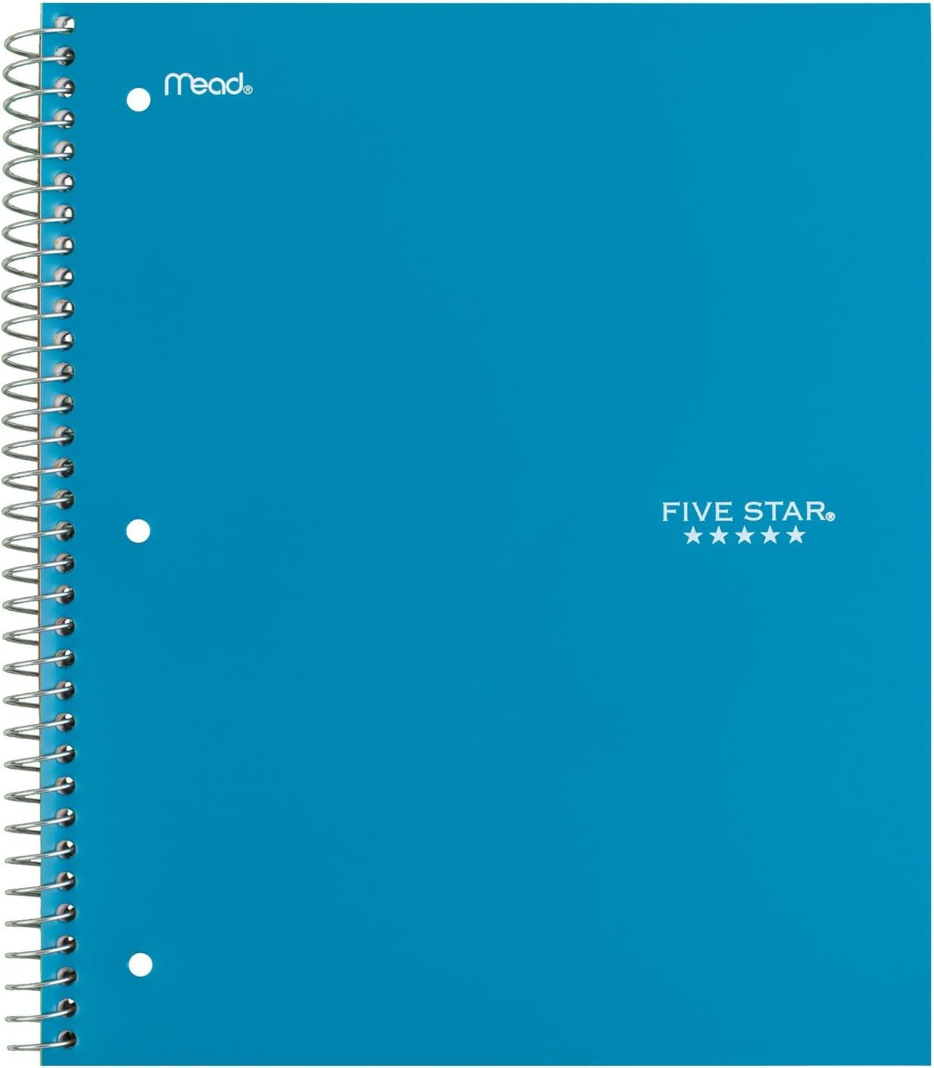 Spiral Notebook + Study App, 3 Subject, Wide Ruled Paper, 150 Sheets, 10-1/2" X 8" Sheet Size, Tidewater Blue (73184)