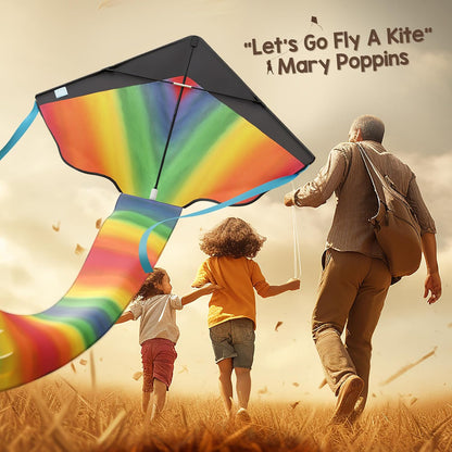 Rainbow Kite for Kids & Kites for Adults Easy to Fly, Kites for Kids Ages 4-8 Easy to Fly, Large Kites for Kids Ages 8-12, Kites for Toddlers Age 3-5, Beach Kite, Kids Kite for Beginner
