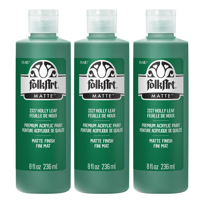 Acrylic Paint Matte, 8oz., Holly Leaf, Pack of 3