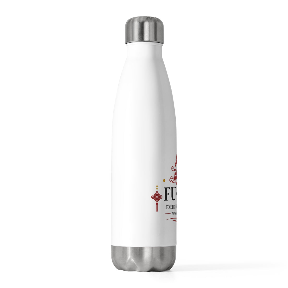 Fu Gui Paper Cut Greeting | 20oz Insulated Stainless Steel Tumbler | Lunar New Year Family & Friend Gift | Fire Horse 2026 Red Gold