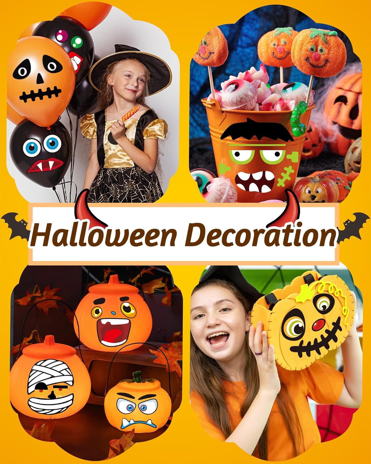 Halloween Pumpkin Stickers for Kids, 88 Funny Face Pumpkin Decorating Kit, Halloween Crafts Games Halloween Pumpkin Painting Kit for Halloween Party Decorations