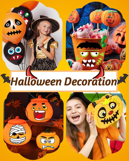 Halloween Pumpkin Stickers for Kids, 88 Funny Face Pumpkin Decorating Kit, Halloween Crafts Games Halloween Pumpkin Painting Kit for Halloween Party Decorations