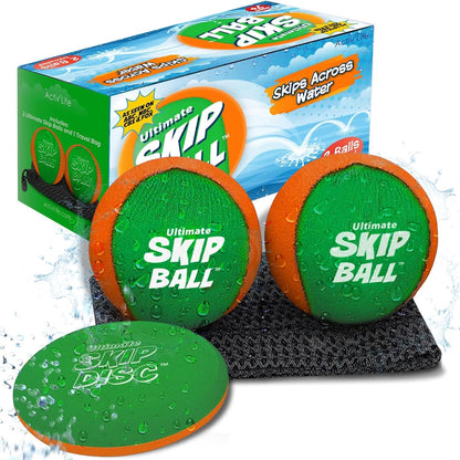 the Ultimate Skip Ball – Water Bouncing Ball (2 Pack) Create Lasting Memories with Your Friends & Family at the Beach, Lake or Pool - Great for All Ages