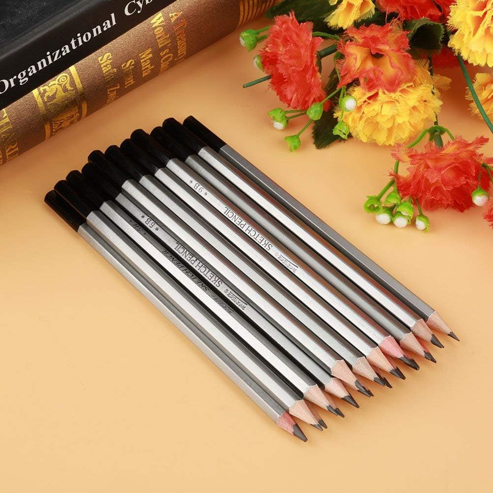 24Pcs Drawing Pencils Set, Sketch Art Graphite Drawing Pencil 9H 8H 7H 6H 5H 4H 3H 2H H HB F B 2B 3B 4B 5B 6B 7B 8B 9B 10B 11B 12B 14B