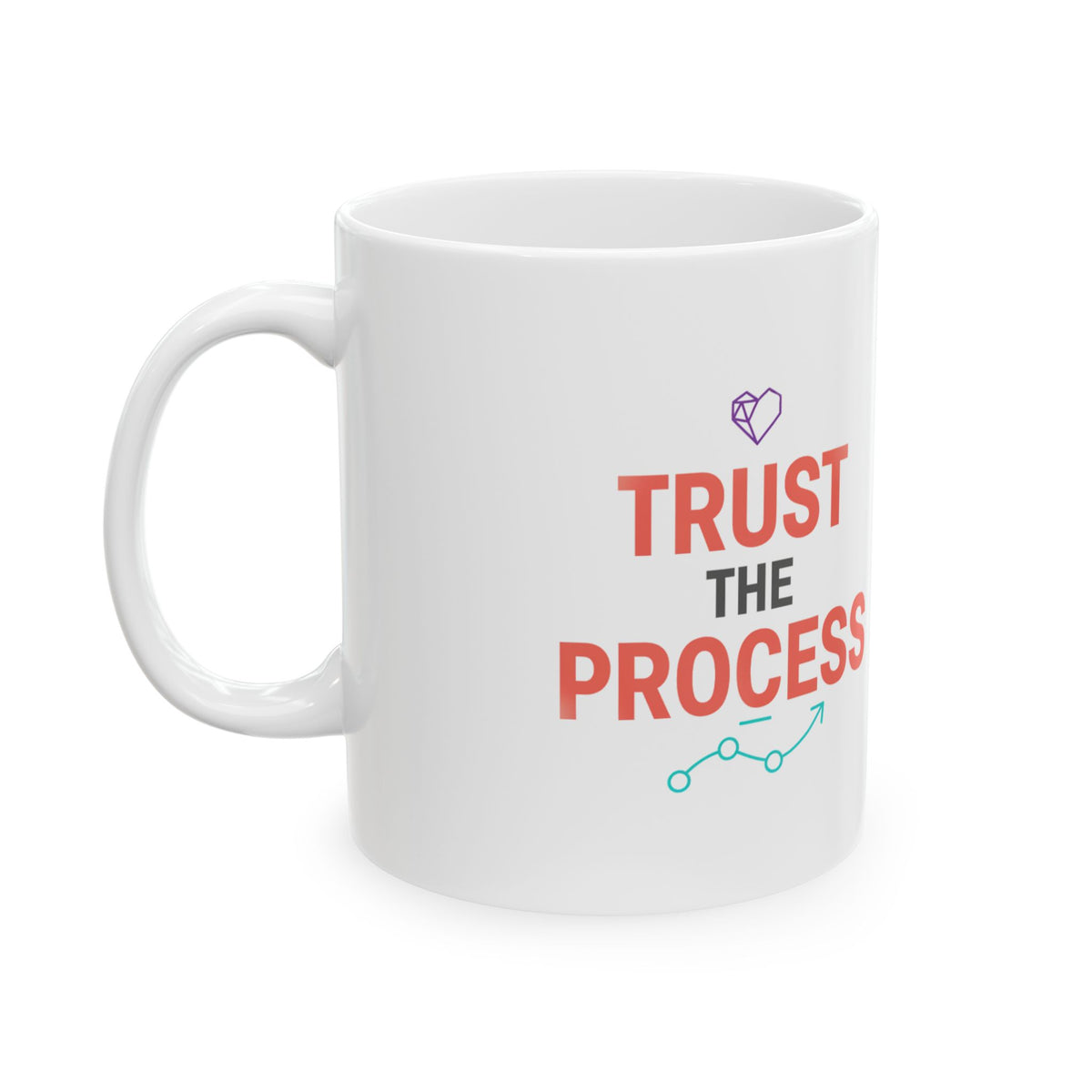 Trust The Process | 11oz Ceramic Coffee Mug, Minimal Motivation | Galentine’s & Valentine Gift for Friends, Family | Neutral Pink