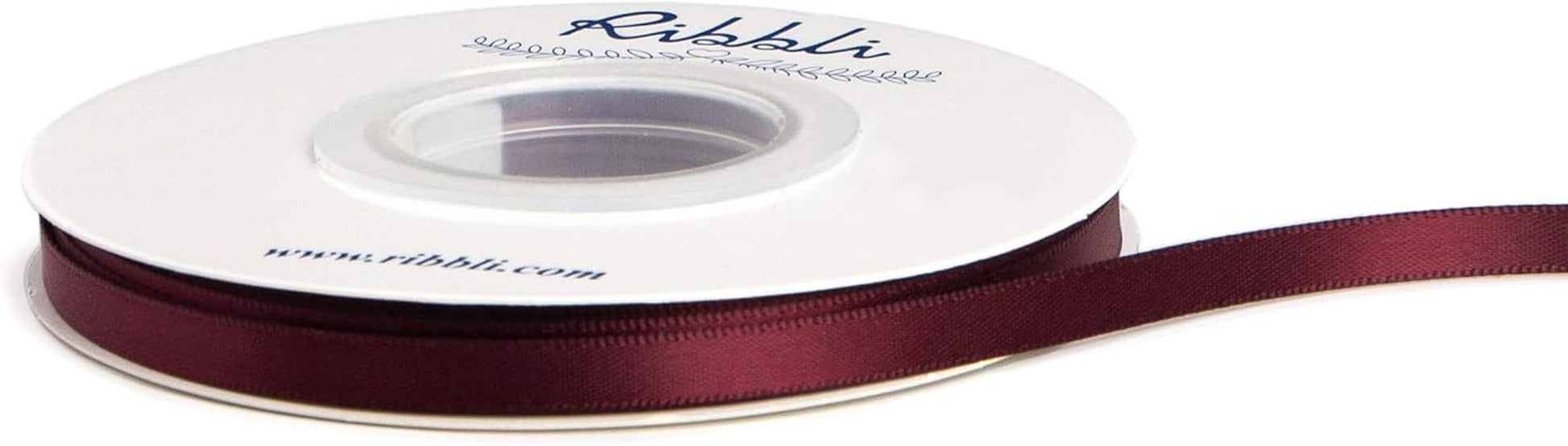 Double Faced Burgundy Satin Ribbon,1/4” X Continuous 25 Yards,Use for Bows Bouquet,Gift Wrapping,Floral Arrangement