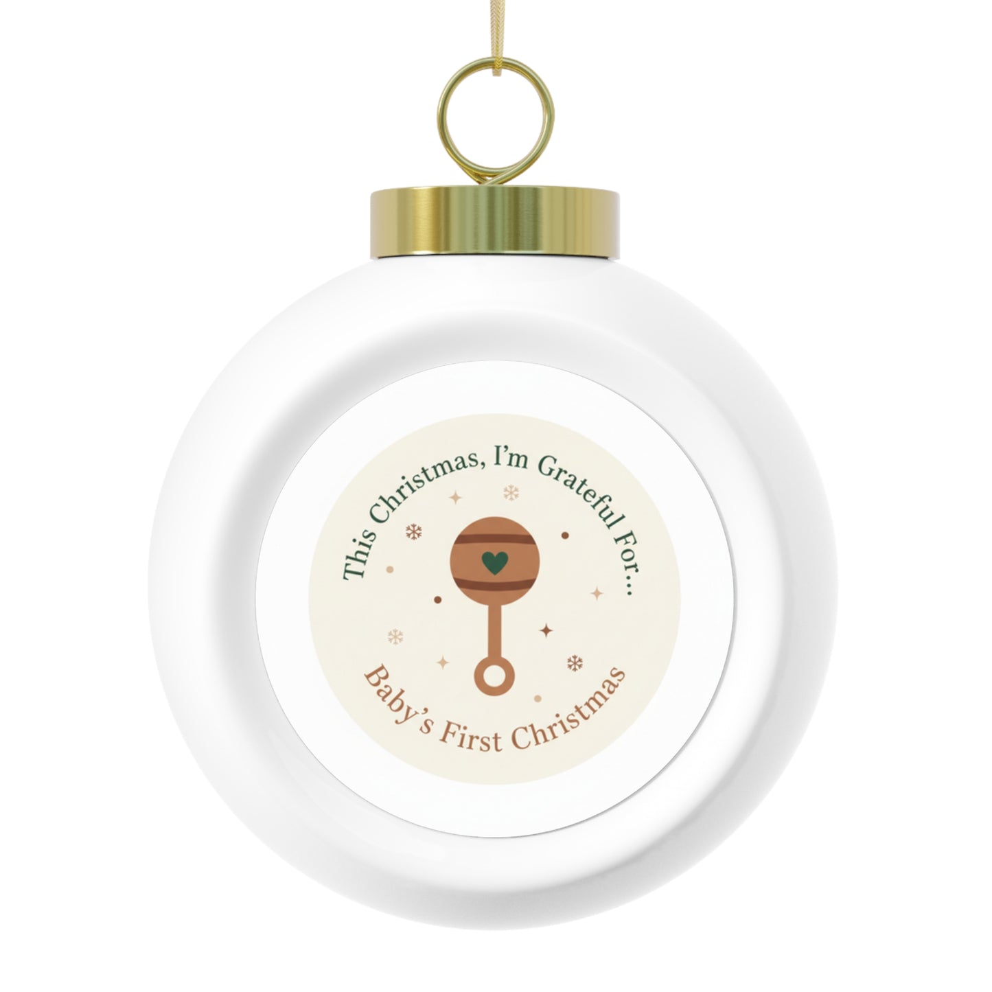 Ceramic Christmas Ball Ornament Baby's First Christmas