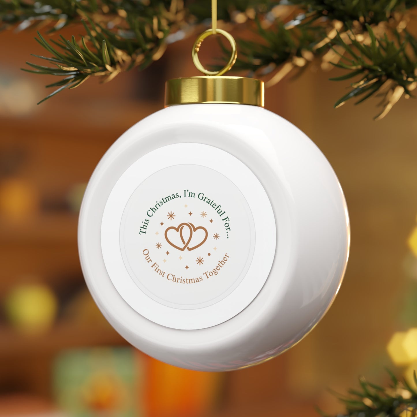 Christmas Ball Ornament — Our First Christmas Together Ceramic Keepsake