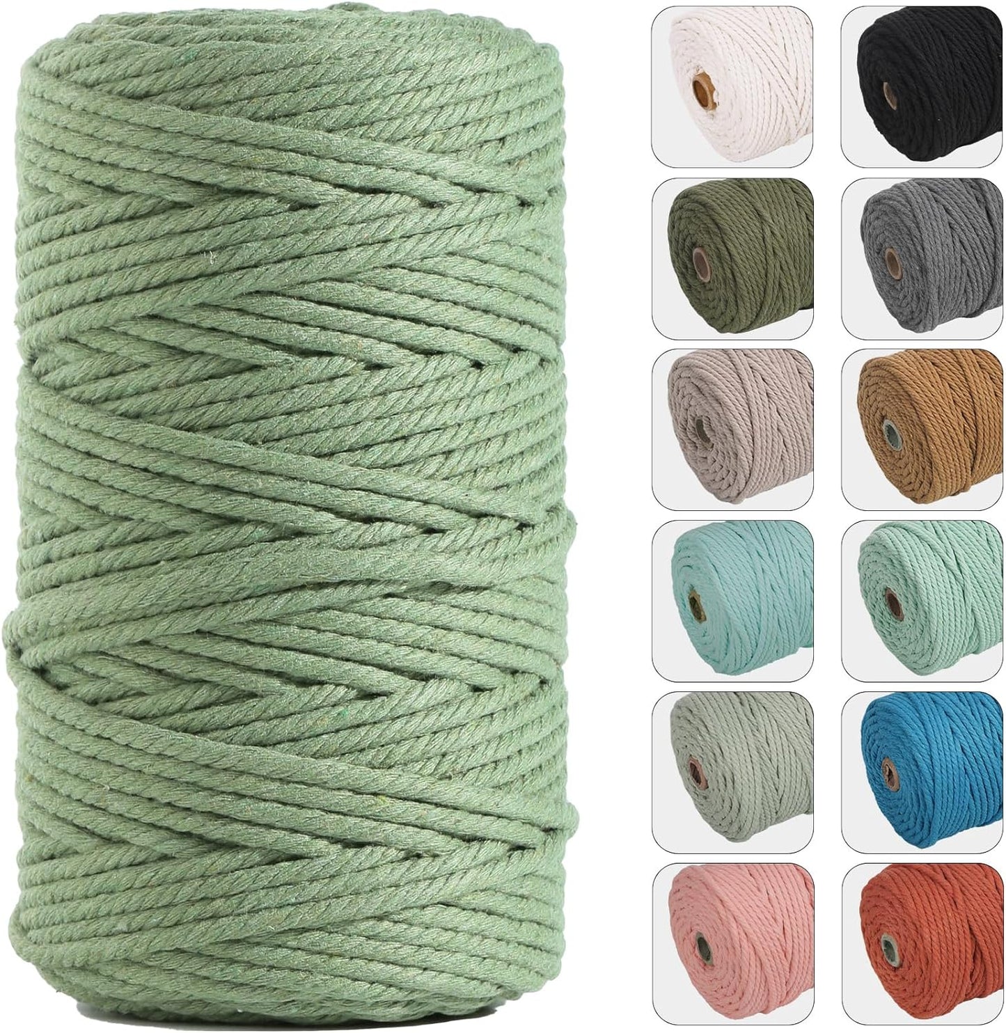 4Mm 109Yards Macrame Cord Natural Color Cotton Rope for Wall Hanging, Plant Hangers, Crafts, Knitting