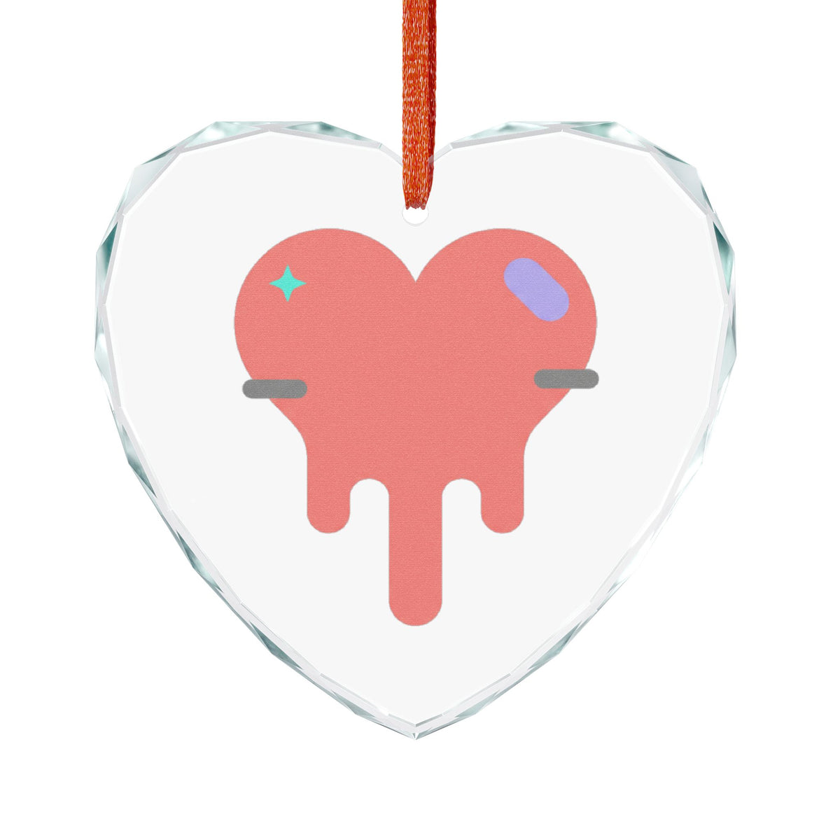 Melting Heart Drip Gradient | Crystal Glass Heart Ornament Décor | Valentine, Galentine, Self‑Love Gift | Y2K Aesthetic