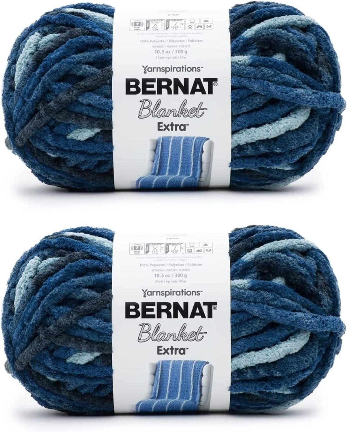 Blanket Extra Chunky Chenile Acrylic Yarn - 2 Pack