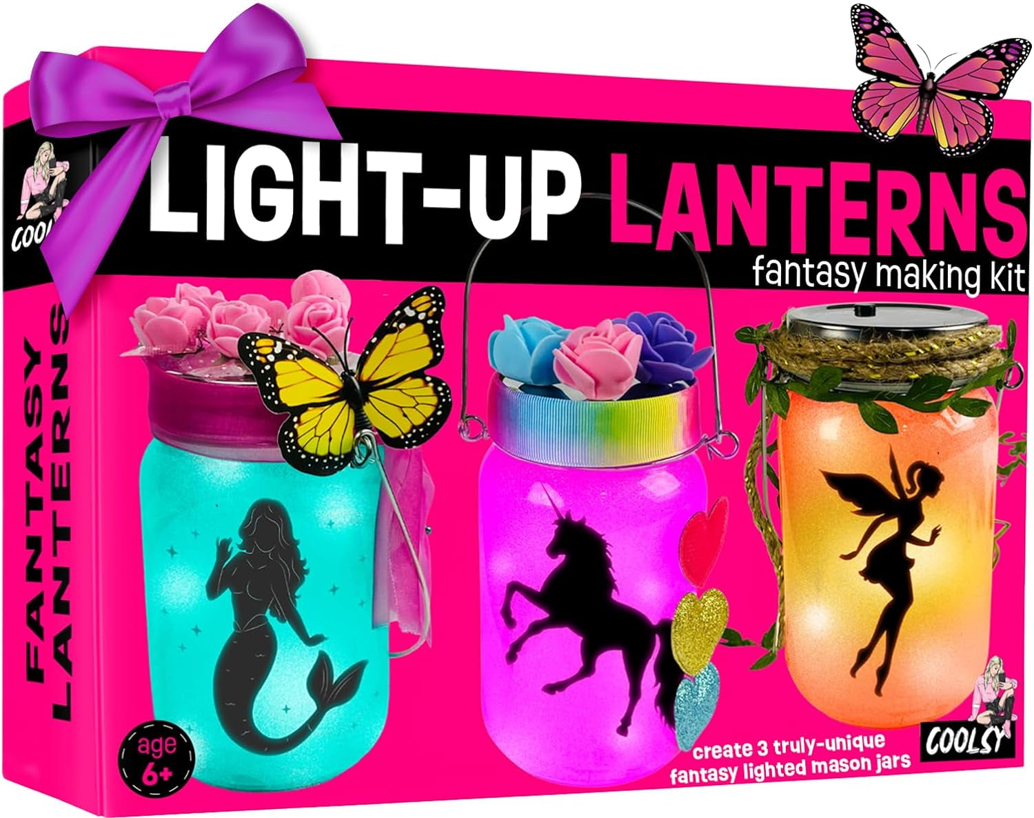 Light-Up Unicorn Fairy & Mermaid Lanterns Craft Kit – Christmas Gifts for 8 9 10 11 12 Year Old Girls - Creative Art Girl Toys 8-10 Years Old and up - Craft Kits for Girls Ages 8-12 - Tween Gift Ideas
