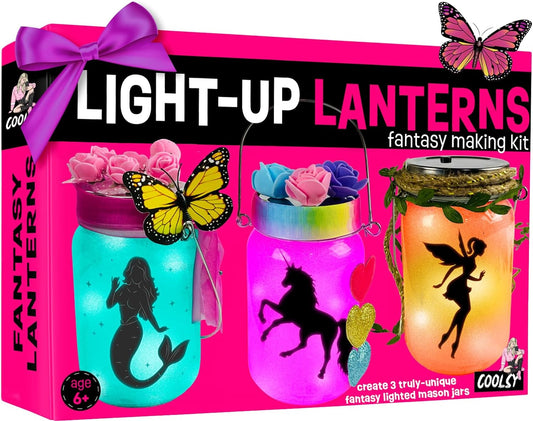 Light-Up Unicorn Fairy & Mermaid Lanterns Craft Kit – Christmas Gifts for 8 9 10 11 12 Year Old Girls - Creative Art Girl Toys 8-10 Years Old and up - Craft Kits for Girls Ages 8-12 - Tween Gift Ideas